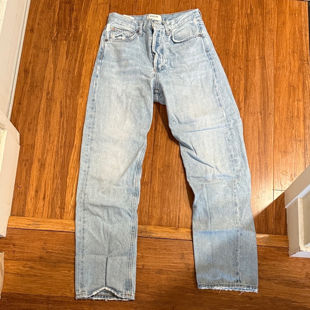 Agolde  Light Blue Straight Jeans button fly sz 24
